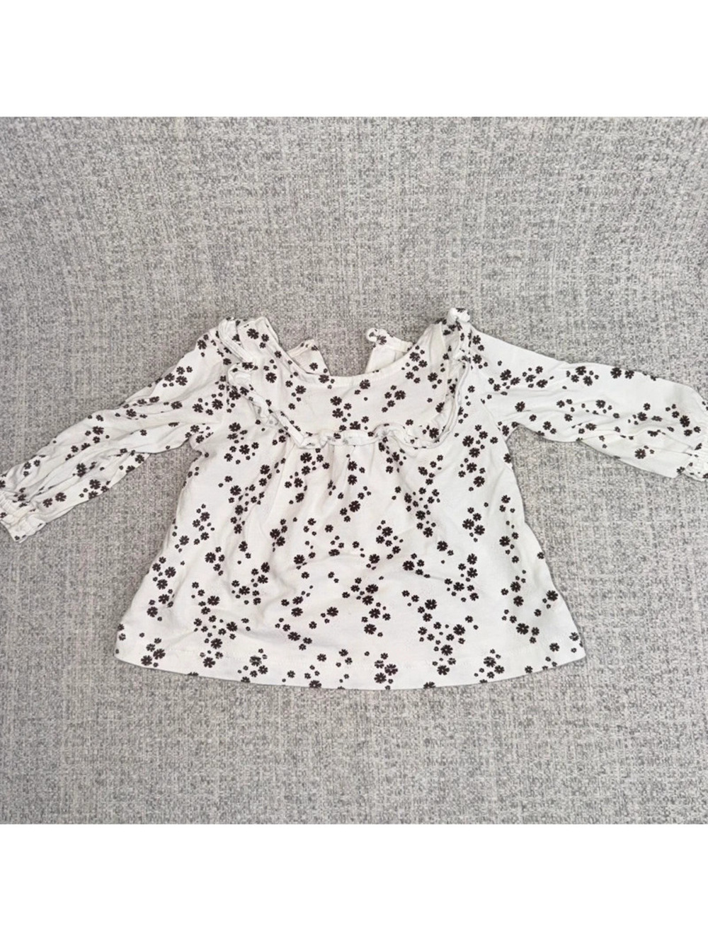 Carter’s Baby Girls 3M Fall Floral Ruffle Long Sleeve Top Cream Brown Autumn